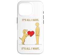Cane fedele che offre un cuore minimale Pet Love Design Custodia per iPhone 16 Pro
