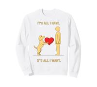 Cane Fedele Che Offre Un Cuore minimale Pet Love Design Felpa