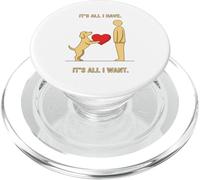 Cane fedele che offre un cuore minimale Pet Love Design PopSockets PopGrip per MagSafe