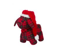 Cane fermaporta natalizio in tartan