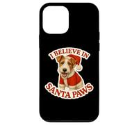 Cane Fox Terrier I Believe In Santa Paws Wire Merry Christmas Custodia per iPhone 12 mini
