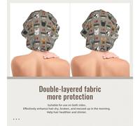 Cane francese che amo i bulldog francesi Faccia francese marrone medio,Cuffia da notte elastica in raso per adulti, fascia per capelli in seta regolabile, cuffia da notte elastica per donne