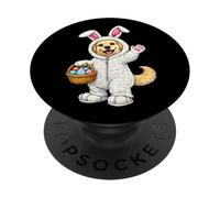 Cane Golden Retriever come coniglietto pasquale divertente e carino per ragazzi e ragazze PopSockets PopGrip Adesivo