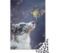 Cane guarda uccello Puzzle 1000 Pezzi Carta per Adulti Cielo Notturno Gioco di Puzzle 1000 Pezzi Relax Casa Regalo 38x26cm/1000pcs
