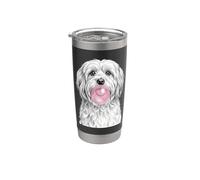 Cane Havanese che soffia Bubble Gum Cute Puppy Bicchiere termico in acciaio inox doppia parete
