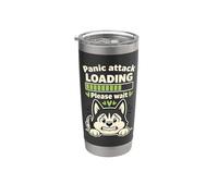 Cane Husky Divertente Attacco Panico Loading Design Bicchiere termico in acciaio inox doppia parete