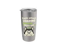 Cane Husky Divertente Attacco Panico Loading Design Bicchiere termico in acciaio inox doppia parete