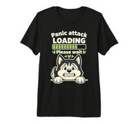 Cane Husky Divertente Attacco Panico Loading Design Maglietta Premium