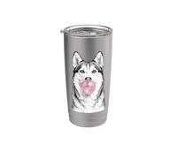 Cane Husky siberiano che soffia Schizzo di gomma da masticare Bicchiere termico in acciaio inox doppia parete