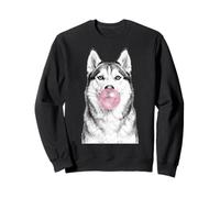 Cane Husky Siberiano Che soffia Schizzo di Gomma da Masticare Felpa