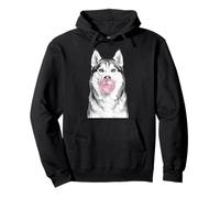 Cane Husky Siberiano Che soffia Schizzo di Gomma da Masticare Felpa con Cappuccio