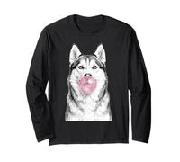 Cane Husky Siberiano Che soffia Schizzo di Gomma da Masticare Maglia a Manica