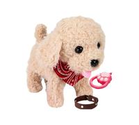 Cane interattivo al guinzaglio che parla con un telecomando musicale per bambina