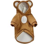 Cane Inverno Vestiti Caldi Carino Peluche Cappotto Felpe con Cappuccio Pet Costume Giacca per Cucciolo Gatto Freh Bulldog Chihuahua Abbigliamento per Cani di Piccola Taglia, Coffee Bear, XL