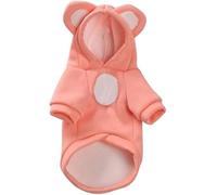 Cane Inverno Vestiti Caldi Carino Peluche Cappotto Felpe con Cappuccio Pet Costume Giacca per Cucciolo Gatto Freh Bulldog Chihuahua Abbigliamento per Cani di Piccola Taglia, Pink Bear, L