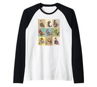 Cane Kimono da Pastore Australiano Ukiyo-e Giapponese Vintage Maglia con Maniche Raglan