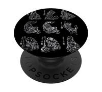 Cane kimono da pastore australiano Ukiyo-e giapponese vintage PopSockets PopGrip Adesivo