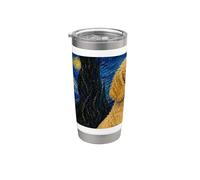 Cane Labradoodle giallo Van Gogh Notte stellata Bicchiere termico in acciaio inox doppia parete