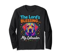 Cane Labrador colorato La benedizione del Signore Divertente Animale Domestico Religioso Maglia a Manica