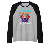 Cane Labrador colorato La benedizione del Signore Divertente Animale Domestico Religioso Maglia con Maniche Raglan