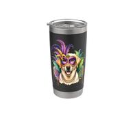 Cane Labrador Retriever Giallo Mardi Gras Bicchiere termico in acciaio inox doppia parete
