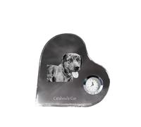 Cane Leopardo Catahoula orologio a forma di cuore con cane Art-Dog