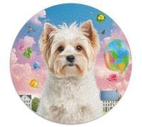 Cane maltese 1000 Teile Schwieriges Großes Stressabbau-Spielzeug Animali Rundes Puzzle Für Erwachsene Und Kinder Bildungswert Geburtstagsgeschenk 1000pcs (67.5x67.5cm)