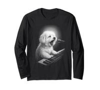 Cane maltese che suona tastiera pianoforte amante dei cani Maglia a Manica
