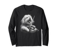 Cane maltese che suona violino violinista amante dei cani Maglia a Manica