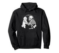 Cane Maltese Skeleton Moon Halloween Dog Lover Felpa con Cappuccio