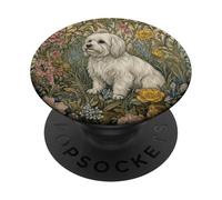 Cane maltese William Morris Cottagecore Floreale PopSockets PopGrip Adesivo