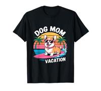 Cane Mamma Vacanza - Vintage Surf Estate Spiaggia Corgi Amante Maglietta