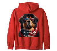 Cane mastino tibetano 4 luglio Giorno dell'indipendenza americana Felpa con Cappuccio