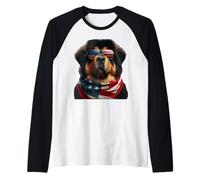 Cane mastino tibetano 4 luglio Giorno dell'indipendenza americana Maglia con Maniche Raglan