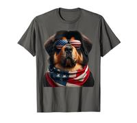 Cane mastino tibetano 4 luglio Giorno dell'indipendenza americana Maglietta