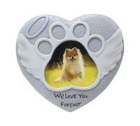 Cane Memoriale per la perdita di cane - Love Heart Simpatia per il cane, Puppy Tombstone con Cornice per foto per animali domestici, Marcatori Gravi di lutto per giardino all'aperto