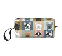 Cane modello ritratti Bulldog francese, Borsa per il trucco Borsa per cosmetici Borsa da toilette da viaggio portatile Borsa per trucco Organizer