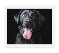 Cane nero Labrador Retriever Novità Dipingi con i numeri Pittura divertente con kit da appendere Decorazione da parete Senza cornice per adulti principianti