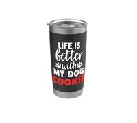 Cane Nome Cookie La vita è migliore con il mio cane chiamato Cookie Bicchiere termico in acciaio inox doppia parete
