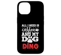 Cane Nome Dino All In Need Is Coffee My Dog Named Dino Custodia per iPhone 14