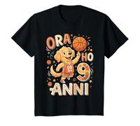 Cane Pallacanestro Ora Ho 9 Anni Basket Compleanno Bambini Maglietta
