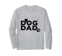 Cane papà Groovy Logo Cuore Cucciolo Zampa Festa del papà papà Amore Maglia a Manica