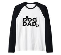 Cane papà Groovy Logo Cuore Cucciolo Zampa Festa del papà papà Amore Maglia con Maniche Raglan