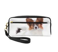 Cane Papillon Lanuginoso, Borsa per il trucco Borsa per cosmetici Borsa da viaggio portatile da toilette Astuccio in pelle per donne e ragazze