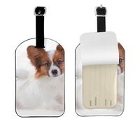 Cane Papillon soffice,Etichette per bagagli in pelle PU, etichette per bagagli resistenti da viaggio, 2 pezzi