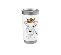 Cane Parson Russell Terrier che indossa una corona Bicchiere termico in acciaio inox doppia parete