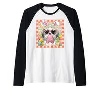 Cane Pasquale Orecchie da Coniglietto Divertente Shih Tzu Coniglietto Pasquale Cane Maglia con Maniche Raglan