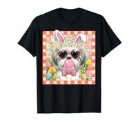 Cane Pasquale Orecchie da Coniglietto Divertente Shih Tzu Coniglietto Pasquale Cane Maglietta