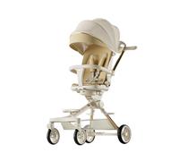 Cane Passeggino con Vassoio, Passeggino Reversibile 6 Mesi (Carico 25 kg) con Schienale Regolabile Pieghevole Rapido Paranco Antibiberon Usato per Viaggi Aerei (Khaki)
