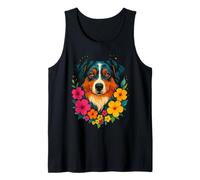 Cane pastore australiano floreale fiori primaverili estivi Canotta